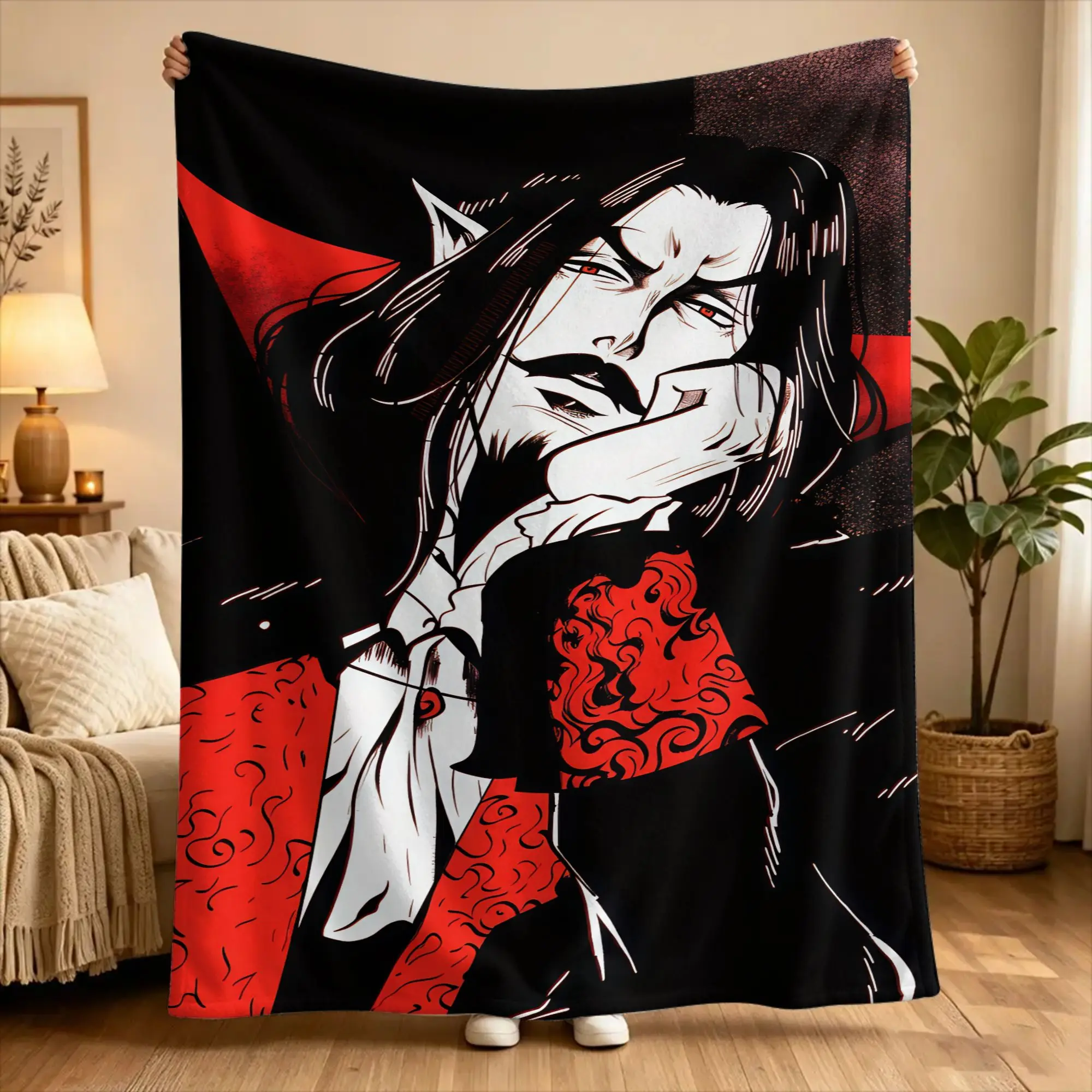 C-Castlevania Alucard Blanket  Super Soft Street Trend Bedding Throws For Outdoor Airplane Travel Flannel Bedspread Bed Cover