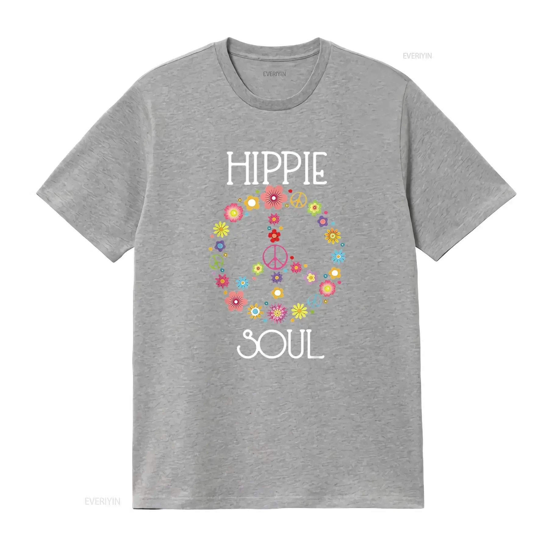 رجل الهبي الروح زهرة السلطة علامة السلام الغجر 60s 70s تي شيرت أسود خمر غسلها الشارع الشهير مصمم الملابس تنفس #4