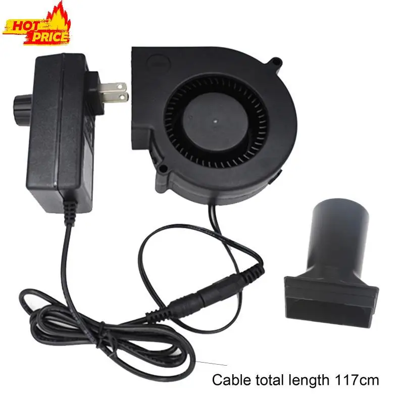 12V BBQ Fan with AC 100-240V Variable Speed Controller Adapter