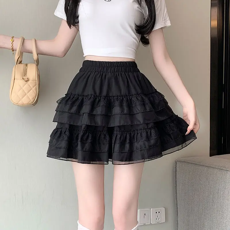 

Ball Gown Short Skirts Summer Sweet Soft Girls Ballet Princess Style Lace Trendy Latest Hot Sell Kawaii Dresses Maiden Miniskirt