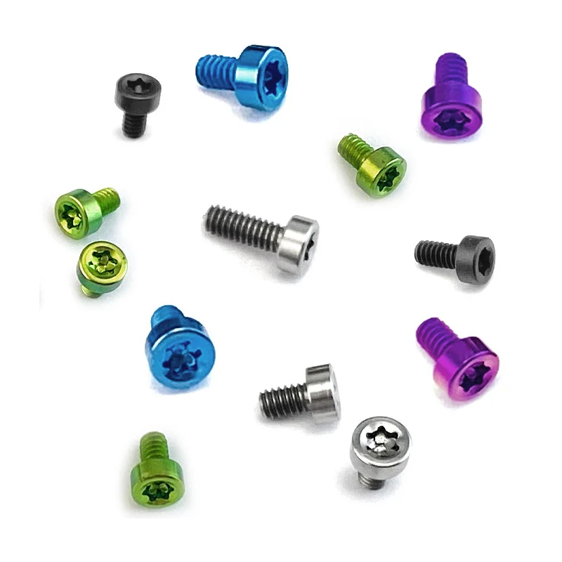 5 Colors 4 Sizes CNC Titanium 2-56 Screws T8 Torx Screw Button