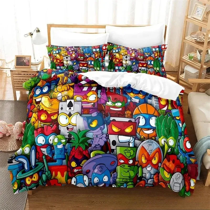 3D Print Super Zings Bedding Set,Duvet Cover Comforter Bed Set Quilt Cover Pillowcase,King Queen Twin Size Boys Girls Adults