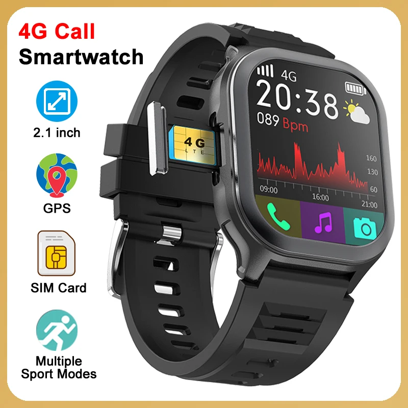 

2.04-inch HD Screen Smart Watch Support SIM Card Men Women GPS Outdoor 4G Dial Call Message Reminder Fitness Tracker Smartwatch