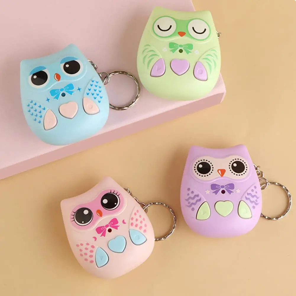 Owl Voice Recorder Keychain, Mini Music Box Pendant, Cute Animal Key Ring for Backpack, Gift for Kids Students