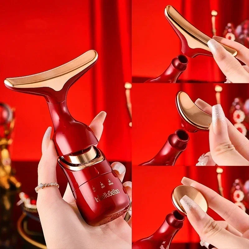 Instrumento de belleza EMS más delgado para la cara, dispositivo de estiramiento Facial 3 en 1, masaje de ojos y cuello, masajeador antienvejecimiento para apretar arrugas, nuevo