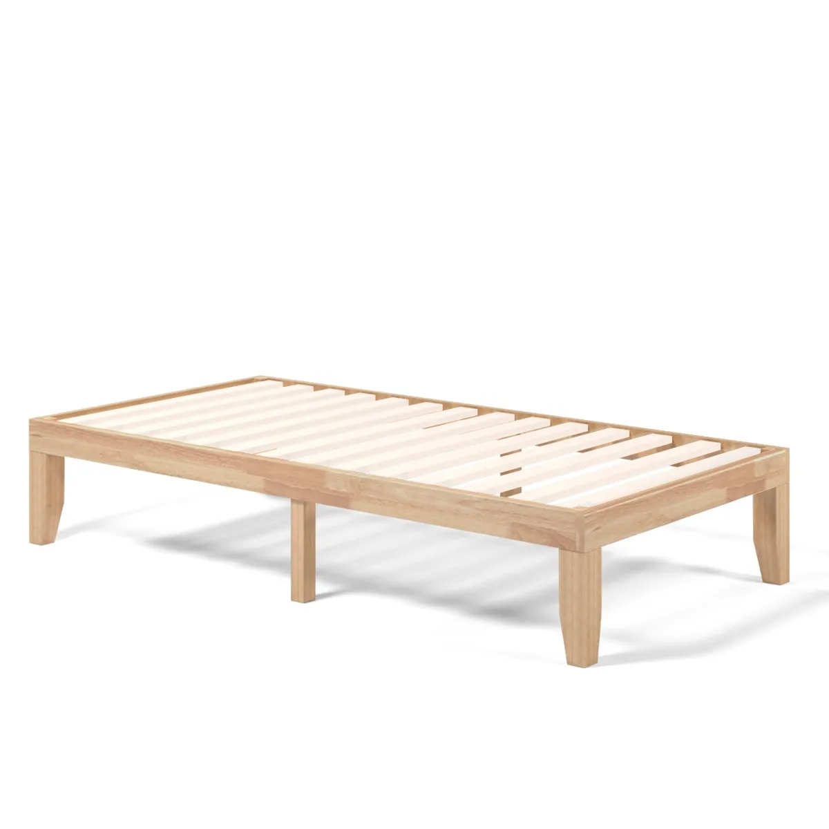 Taille 14" cadre de lit en bois plate-forme de matelas lattes en bois maison naturel