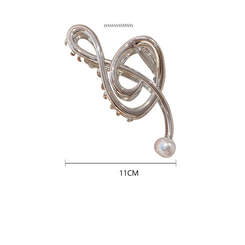 UILZ Music Note Design Hair Clip For Women With Metallic Temperament Hair Performance Clothing Jewelry Accessories