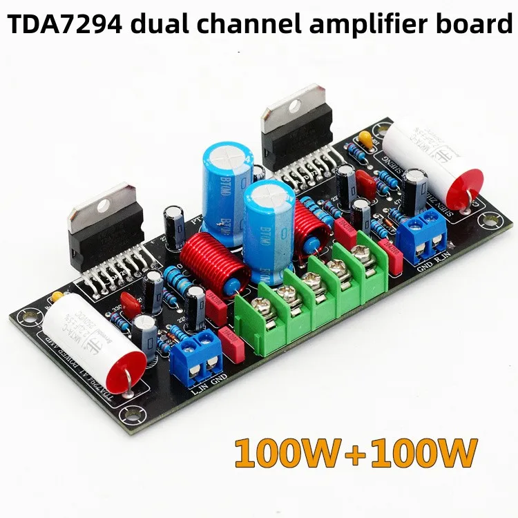 DC24-40V TDA7294 100W+100W Dual channel High Power Audio AMP Amplifier Board DC24-40V Kits Mini Audio Amplifier DIY Kit Board