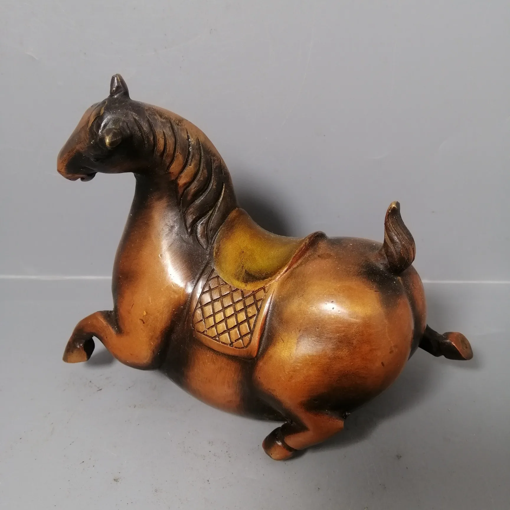 China red bronze Cute fat horse to success statue Modern art whole brass sculpture Home living room office decoration statue