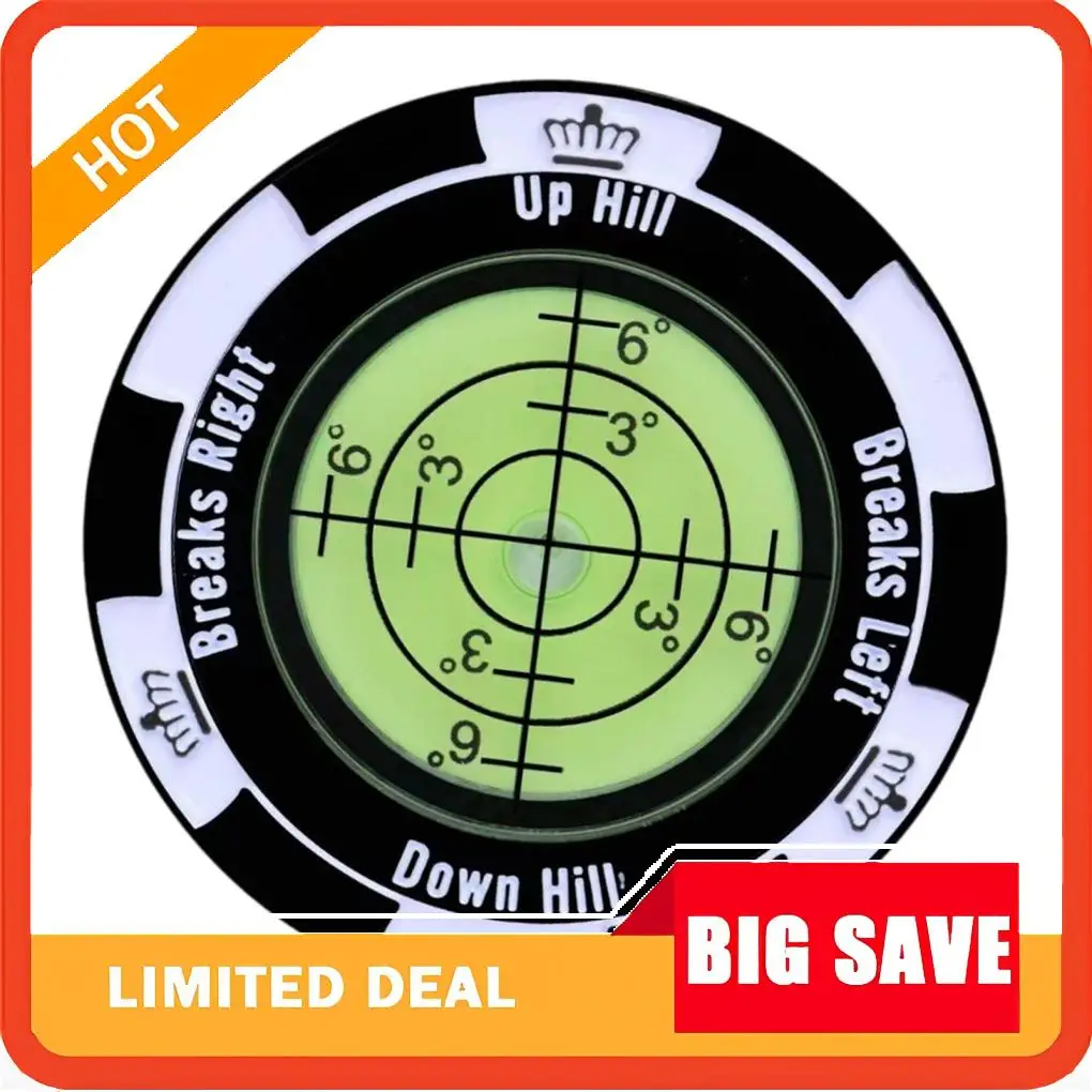 

Маркер для мяча для гольфа, круглый пузырьковый уровень, высокая точность, зеленый считыватель для гольфа, черный