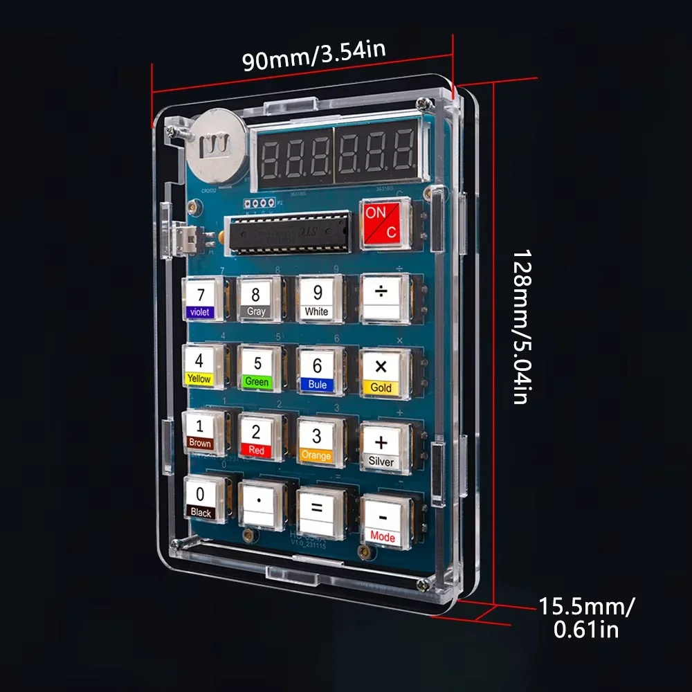 DIY Electronic Kit Mini Calculator with Digital Display - 51 Microcontroller Training Experiment Soldering Parts