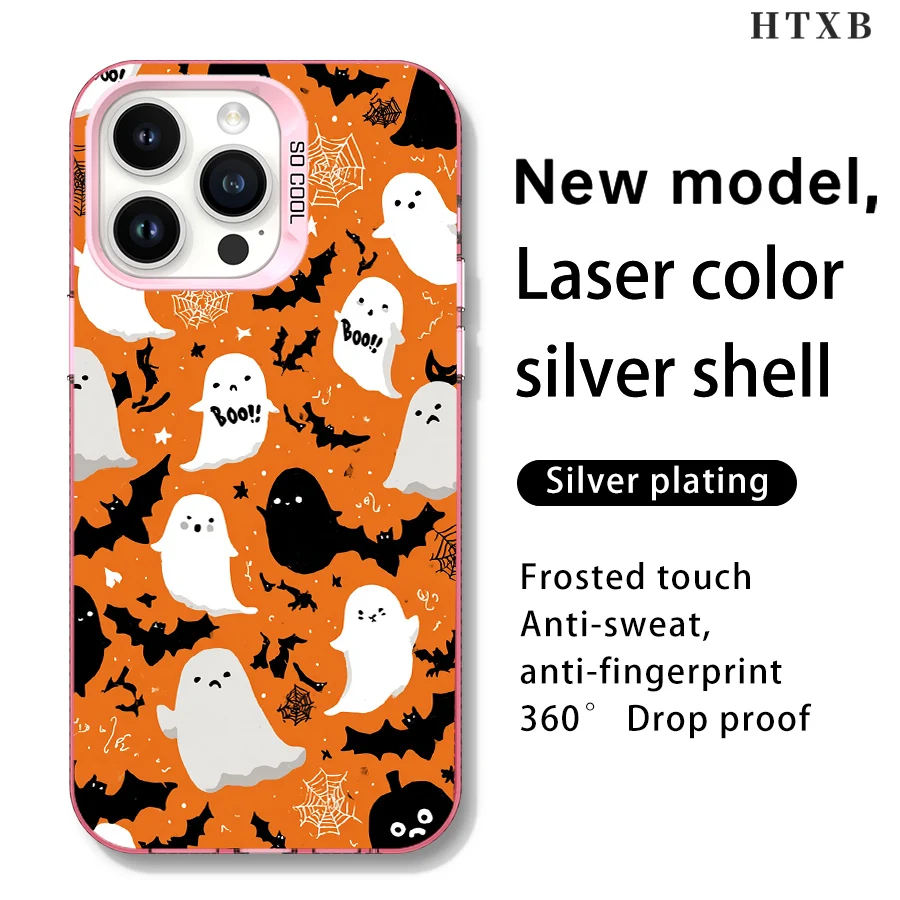 حافظة هاتف BOO Ghost بخلفية صفراء لهاتف iPhone 17 إلى 11 Pro Max Plus #3