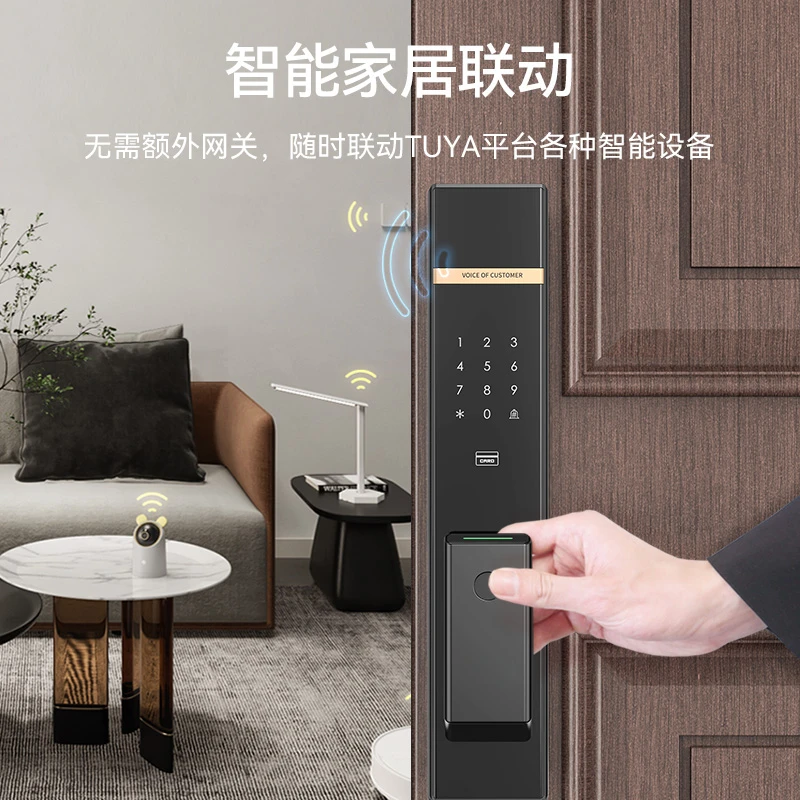 Fully automatic intelligent lock fingerprint lock household entrance door anti-theft door electronic password lock T6