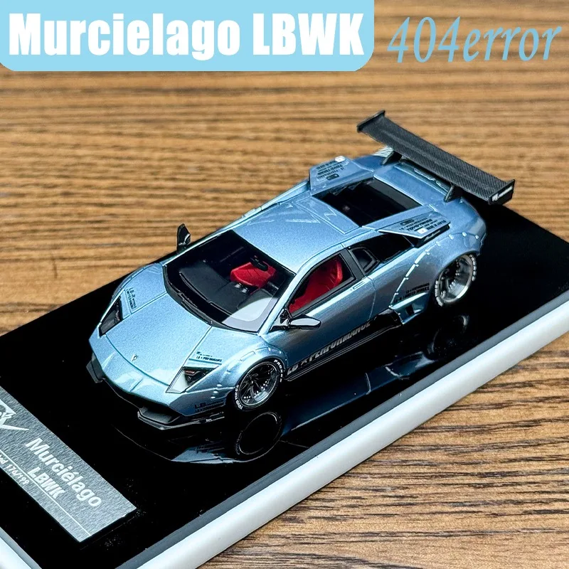 

404error 1/64 Murcielago LBWK Ice Blue Resin Motor Vehicle Toy Die-casting Metal Model Collection Boy Christmas Gifts