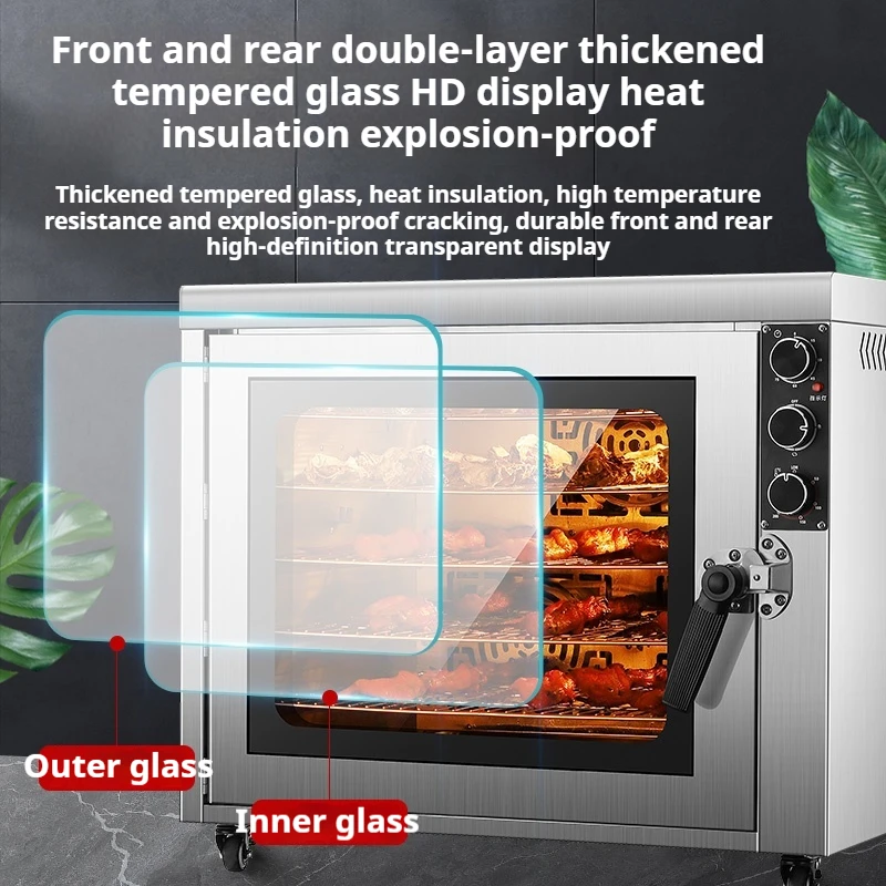 Commercial Rotating Roaster - 360° Electric Oven for Chicken, Ribs, and Corn with Large Capacity