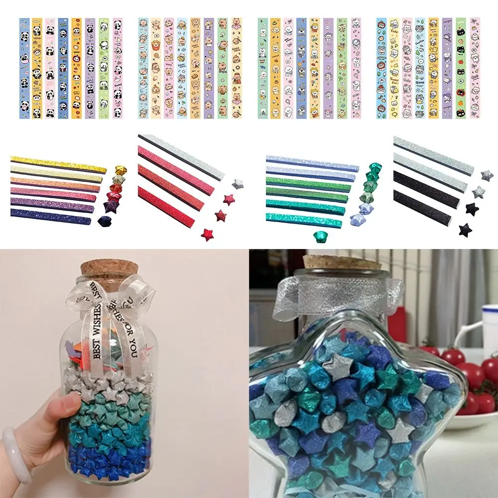

540 Sheets Colorful Star Origami Paper Single Sided Art Craft Lucky Star Origami Cartoon Best Wishes Scrapbooking
