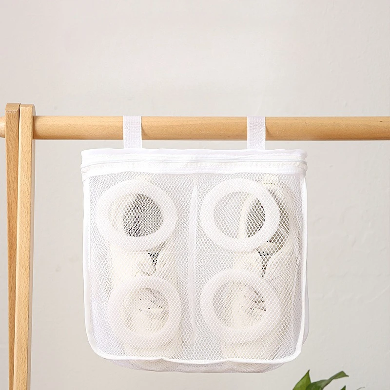 1 bolsa de lavado de zapatos portátil de malla reutilizable, bolsa de almacenamiento de viaje con cremallera, mantiene zapatos y ropa interior limpios y frescos, 1 ud.