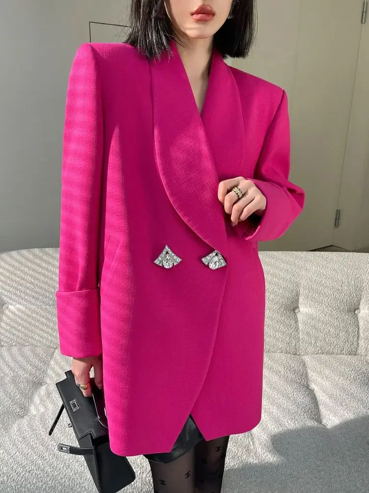 

Шикарный элитный пиджак, трендовые весенне-осенние куртки, пальто средней длины, дизайн, свободный пиджак на пуговицах, топы с длинными рукавами JJ1224