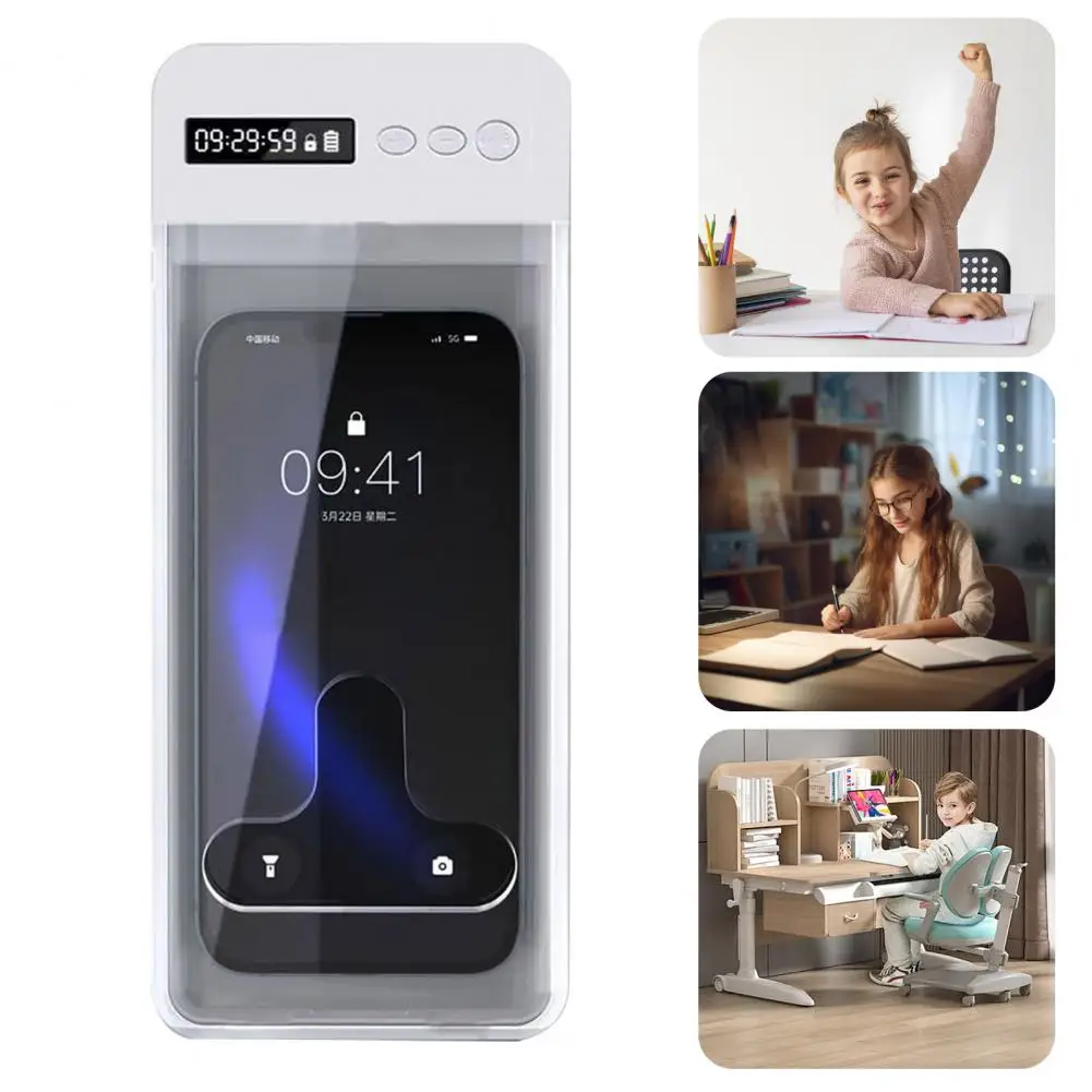 Transparent Phone Box Mobile Phone Lock Box with Timer Lcd Display for Adults Children Prevent Phone Addiction for Students