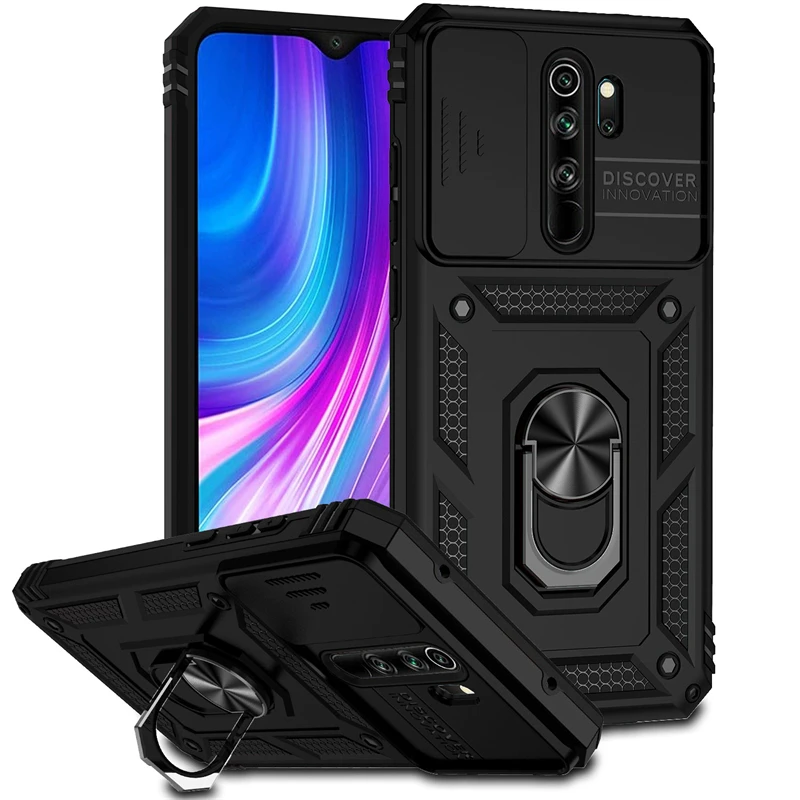 For Redmi Note 8 Pro Case Cover Xiaomi Redmi Note 8 Pro Capas Shockproof Slide Camera Lens Ring Holder Fundas Redmi Note 8 Pro