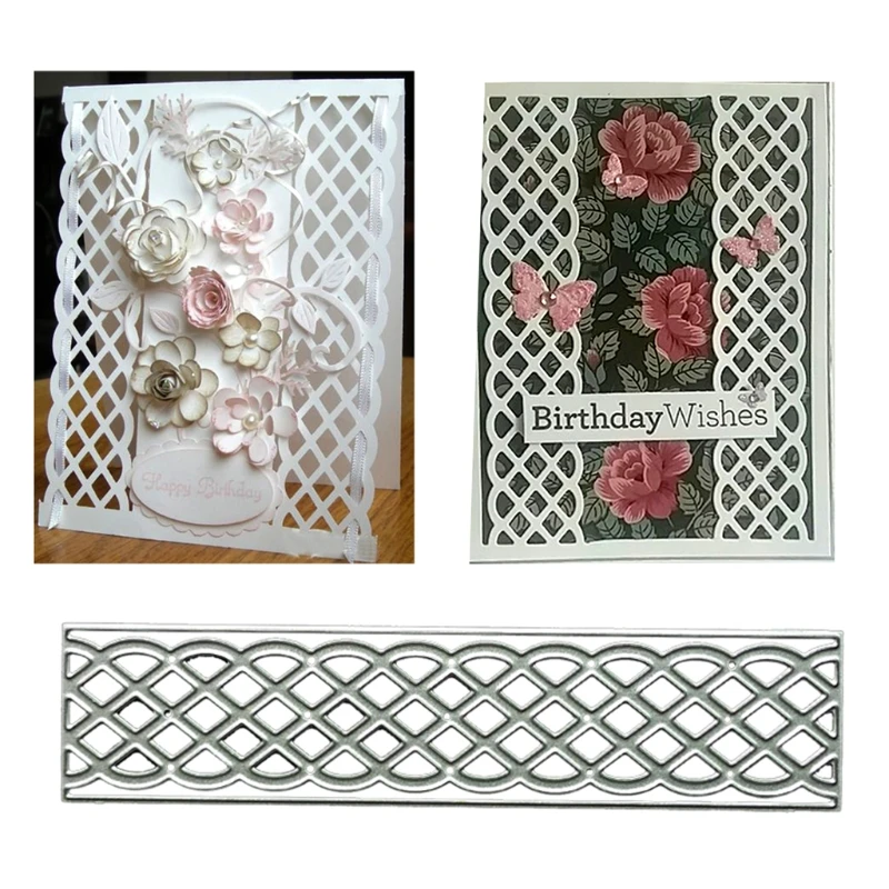 Per Creativo Griglia a Forma Ventaglio Metallo Fustelle Estetica in Acciaio Carbonio Die Stencil Scrapbooking Carte