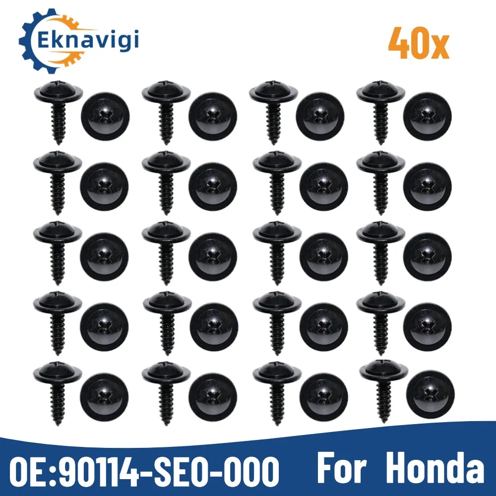 1SET 40PCS OE#90308-SB2-013, 90114-SE0-000 For Fender Liner & Splash Shield Screw with Nut Kit for Honda & Acura