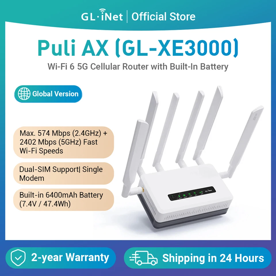 GL.iNet GL-XE3000 5G Wi-Fi6 モバイルルーター