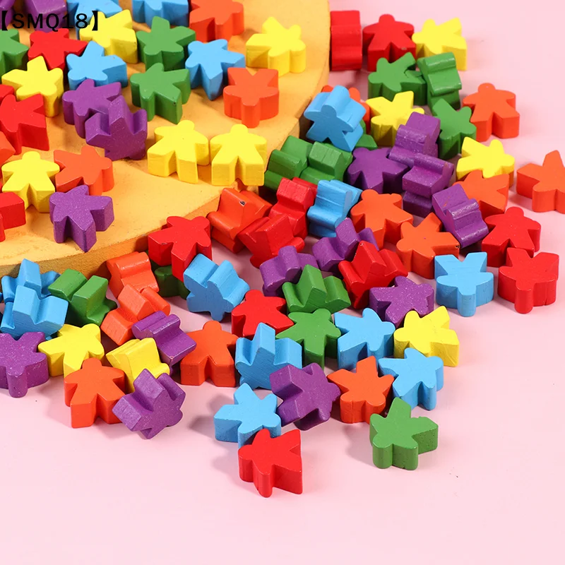 100 Meeples en bois de 16 mm, pièces de jeu de société supplémentaires, pions, pièces d'échecs, remplacement en vrac【SMQ】