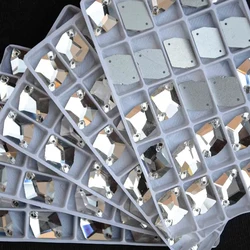 All Sizes Cosmic Shape Sew On Stones Crystal Clear Color Flat Back 2 holes11*14mm,13*17,16x21,21*27mm Glass Sewing Crystal Beads