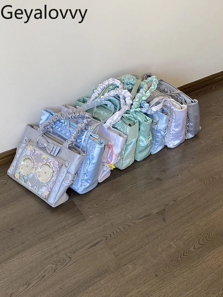 Japanese Original Design Lolita Women's Ribbon Large Capacity Shoulder Bag 2026 New Sweet Cute Versatile Makeup Bags Handbag