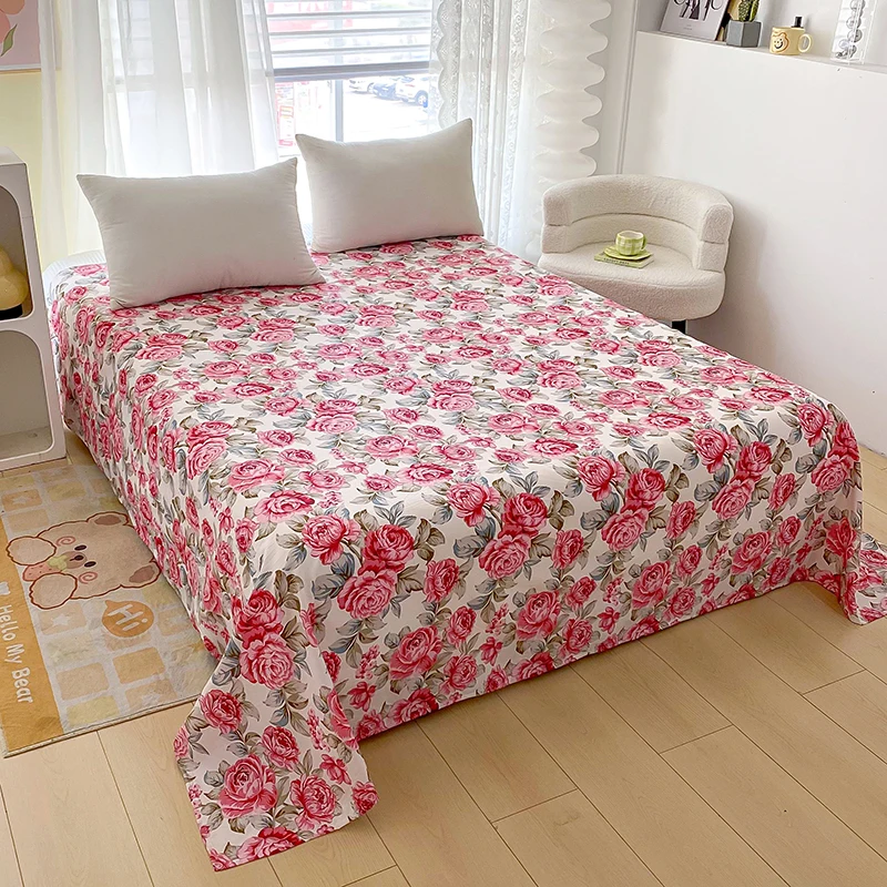 Red Rose Bed Sheets and Pillowcases for Double Beds 3D Flower Bedsheets Set with Pillow Case 3pcs Queen Full Size Bedding Set