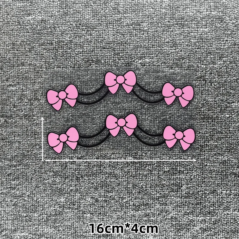 Car Stickers Bowknot Baby Pink Cute Lovely Cartoon Decals For Rearview Mirrors Motorcycle Auto Tuning Styling