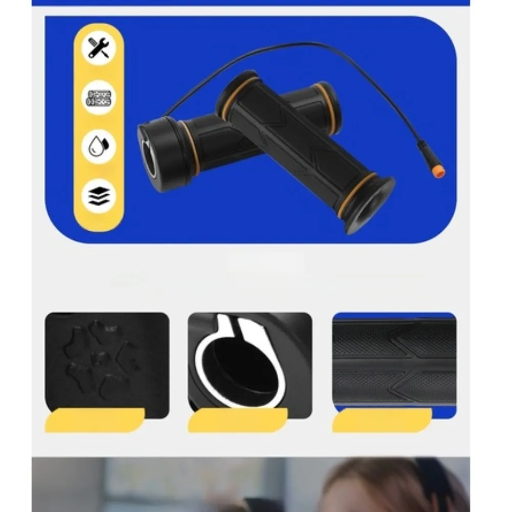 192X Left Hand Full Twist Throttle Grip ABS Material IP65 Waterproof Rating 3pin Interface for Ebike Conversion Kits
