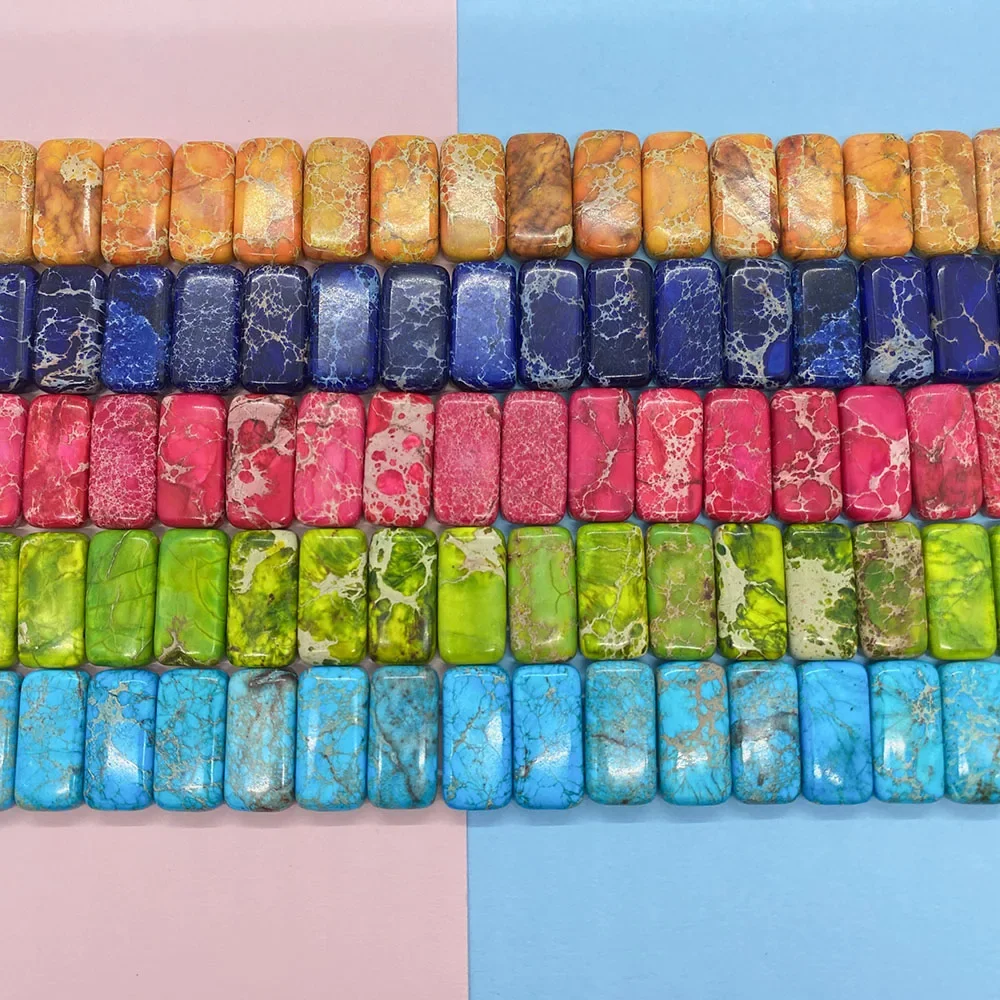 Natural Sea Deposit Imperial Semi Precious Snake Skin Cuboid Loose Spacer Beads 10x20mm For Fashion Making Jewelry DIY Bracelet