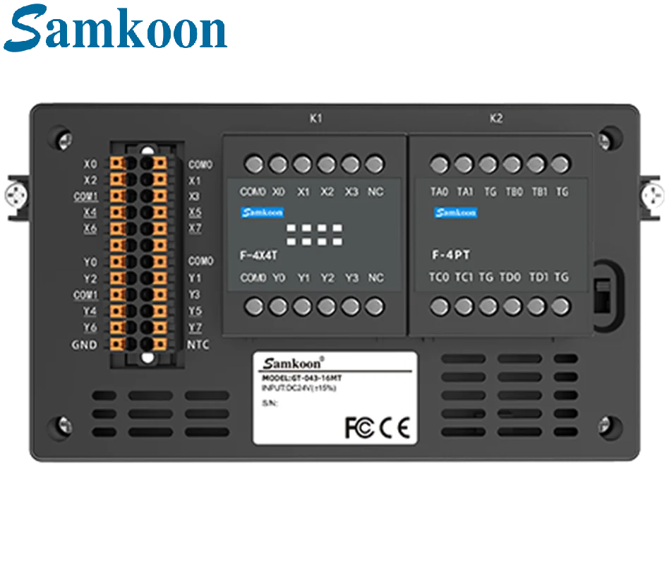 PLC مع شاشة 4.3 بوصة 8 مدخلات 8 مخرج USB RS485 HMI + PLC الكل في واحد