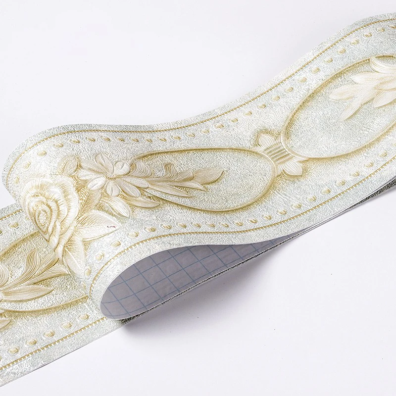 3D selbstklebende Wandaufkleber, wasserdichte PVC-Wandranddekoration für Schlafzimmer, Wohnzimmer, Heimdekoration, Fußleiste, Taille