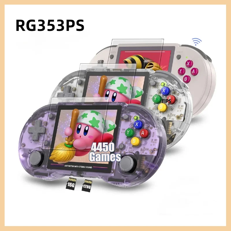 

RG353PS Retro Handheld Game Console 3.5 Inch IPS Screen Linux System RK3566 Chip 128G TF Card Preinstalled 20000 Games