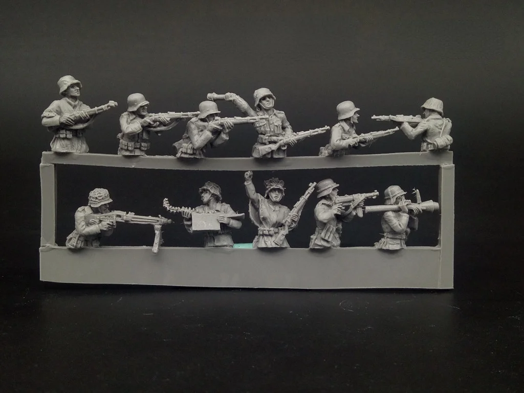 1/72 Scale Die-cast Resin Figure Trench Infantry Combat Team Model Assembly Kit Diorama (unpainted)