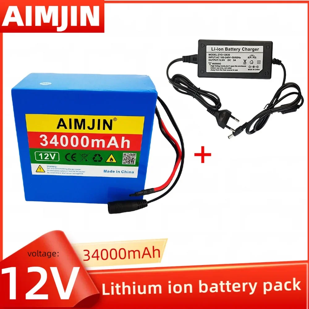 New Portable 3S12P 12V 50Ah 34000mAh Rechargeable Li-Ion Battery, For LED Lamp Light Backup Powe Etc