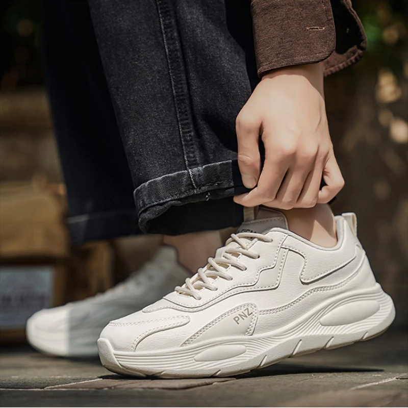 

Белые массивные кроссовки для мужчин, мужские кроссовки в стиле Dad Shoes, обувь на толстой подошве, повседневные кроссовки для бега, уличная обувь