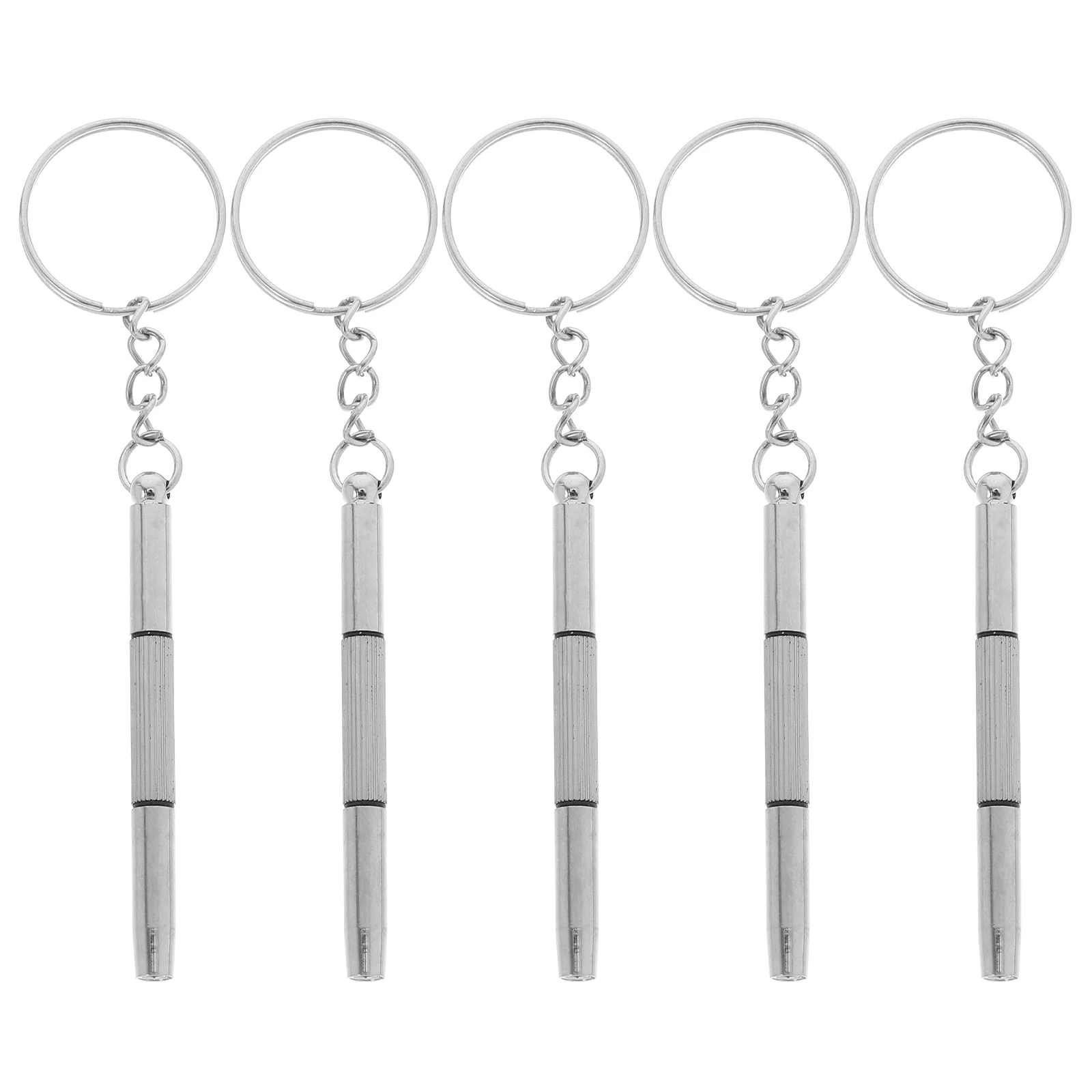 5 Pcs Kit Mini Screwdriver Computer Watchmaker Sunglasses Tightening Suite Pocket Silver Key Chain Screwdrivers Small