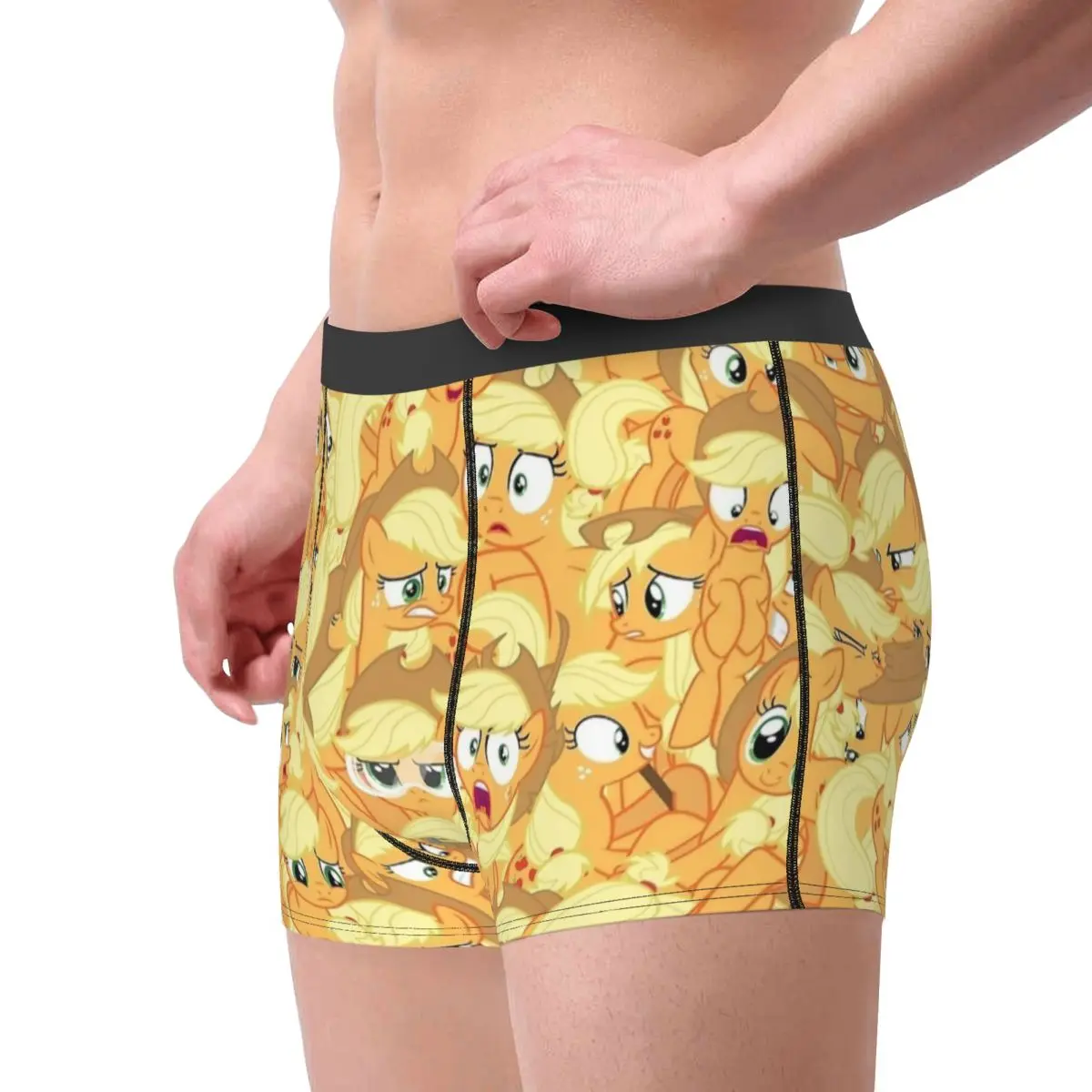 Men Applejack Mess MLP Underwear Cartoon Novelty Boxer Briefs Shorts Panties Male Soft Underpants S-XXL