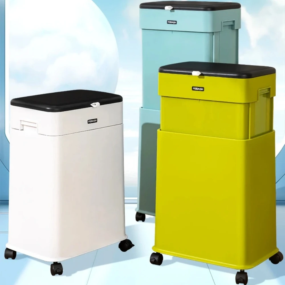 

Корзина для мусора с регулируемой высотой, бытовая корзина большой емкости, кухонная корзина с колесами, корзина для переработки, раскладушка, мусорное ведро, товары для дома