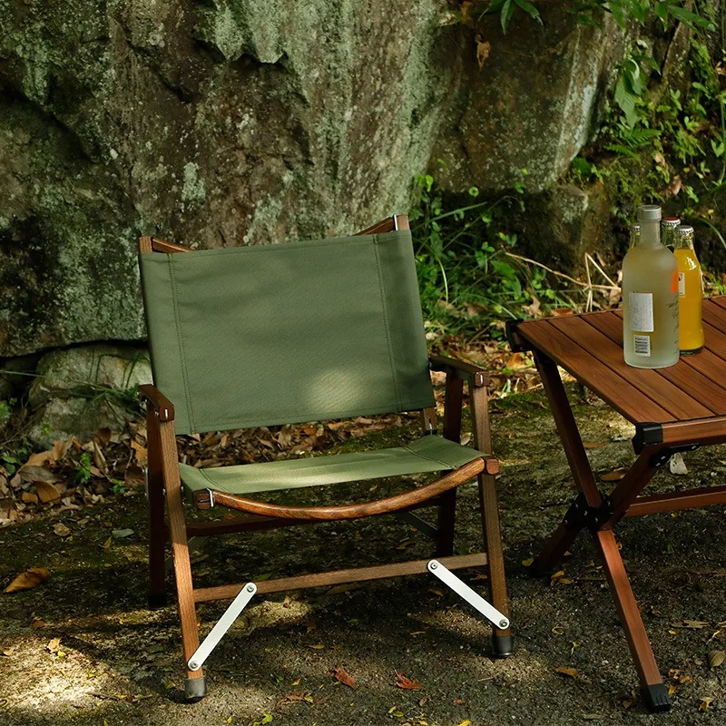 

Outdoor Camping Folding Chair Portable Aluminum Oak Kermit Chair Autumn Camping Folding Stool Outdoor Folding Picnic Chair