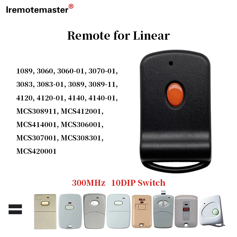 Garage Door Remote Control for Multicode 1089 3060 3083 3089 300MHZ 10 Dip Switch Replacement Transmitter with Battery Included