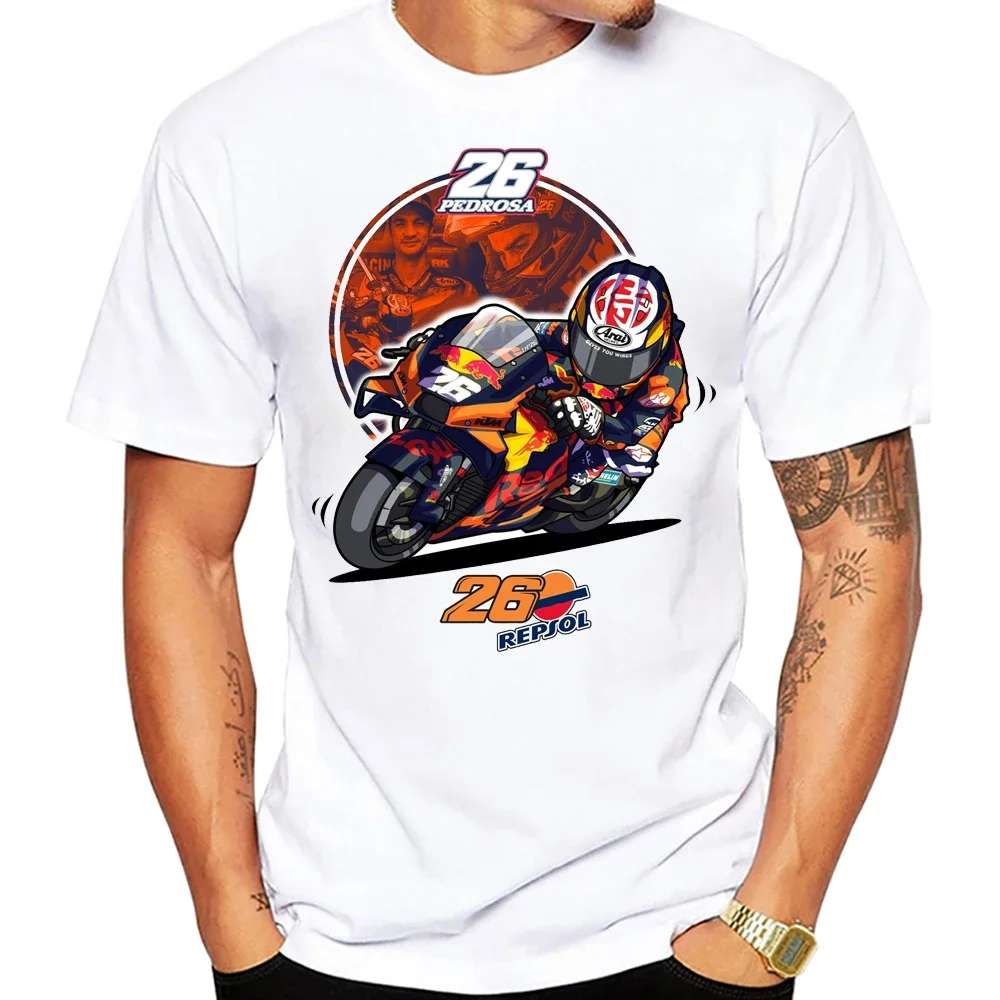 Dani Pedrosa 26 GP Race Legend Riding T-Shirt New Men Short Sleeve Hip Hop Boy Casual White Tops Motorcycle Sport Rider Tees