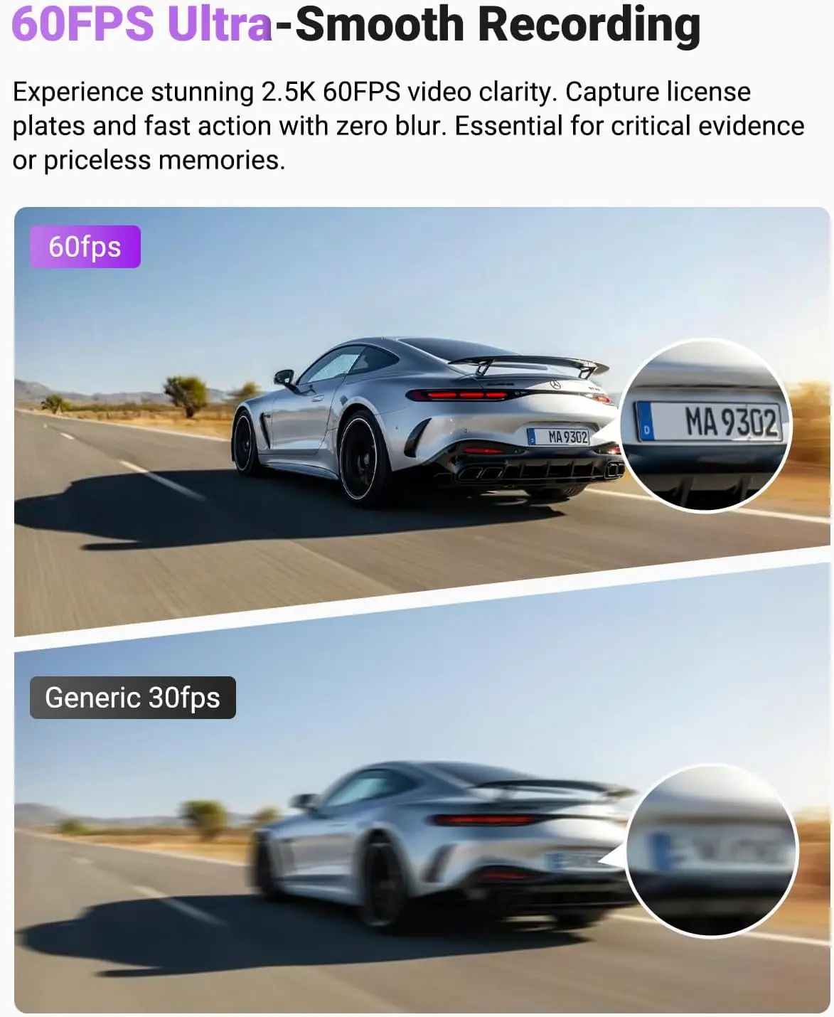 AI Cam S1 Pro Mini WiFi Car Camera, App Control, GPS, Night Vision, 24H Monitor, 158° Wide Angle