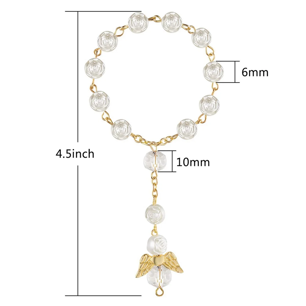 

ABQR 30 шт., акриловые четки для крещения, мини-четки с ангелом для первого причастия, сувениры для крещения