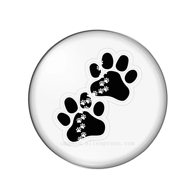 Liefde Hond Kat Poot Art Patroon 10Pcs Gemengde 10Mm/12Mm/18Mm/20Mm/25Mm/30Mm Ronde Foto Glas Cabochon Demo Platte Achterkant Maken Bevindingen