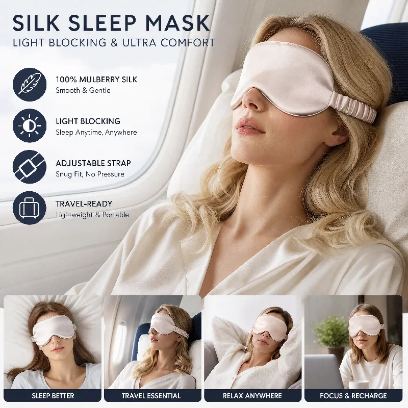 Light Light Blocking Double-Sided Silk Sleeping Eyeshade Breathable Travel Sleep Mask Protective Safety Goggle - Aliexpress Deal